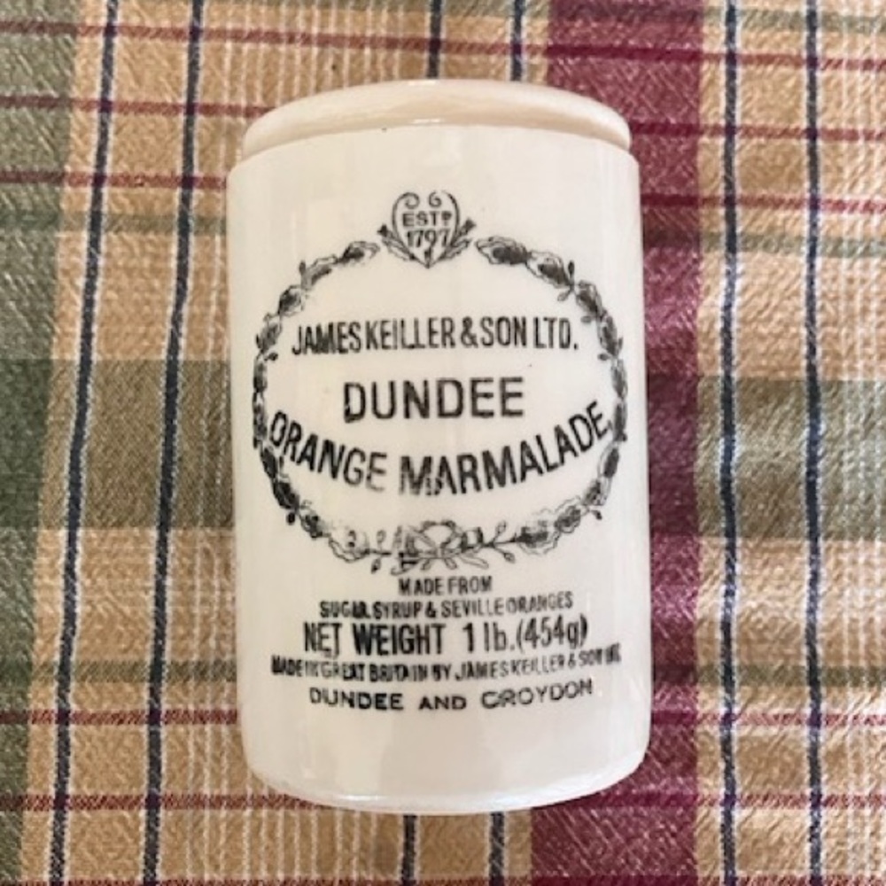 Vintage James Keiller & Son Dundee Orange Marmalade Ceramic Jar